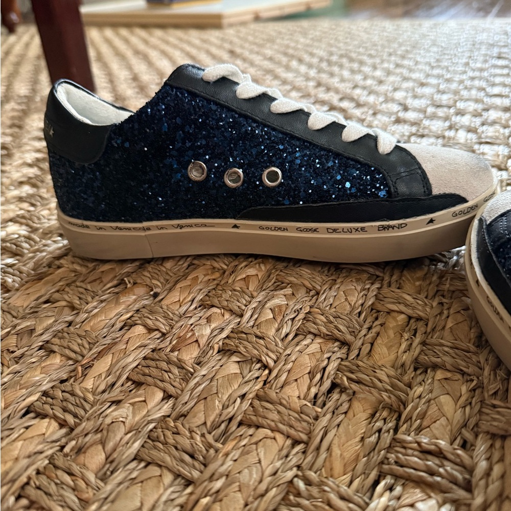 Black and Blue Glitter Sneakers - Picture 4 of 4